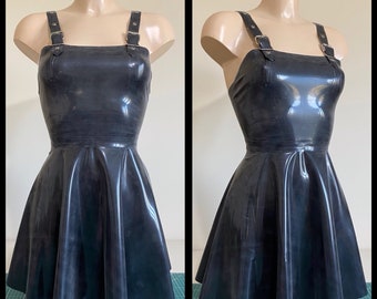 Latex Dungaree Skater Dress