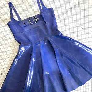 Latex Rubber Buckle Bust Mini Skater Dress