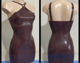 Rubber Latex Triangle Detail Mini Dress