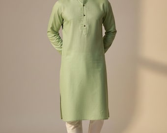Plain Cotton Men’s Kurta | Multi Colors | Festive Wear S-2XL - Only kurta