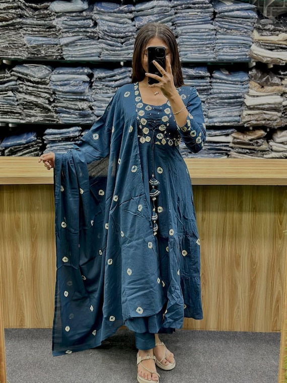 Handmade Cotton Kurti Set | Indian Ethnic Outfit with Dupatta
