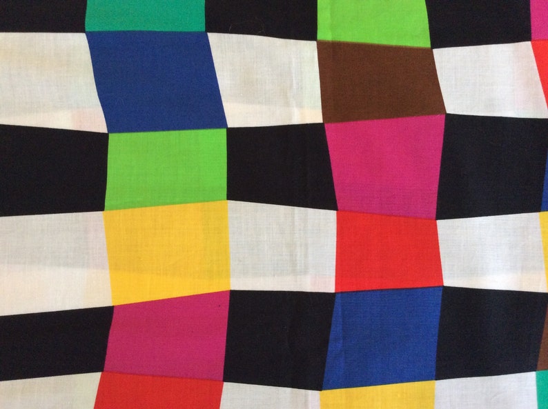 Vintage /'80s John Kaldor Fabric 3 Yards Geometric Design Cotton Unused