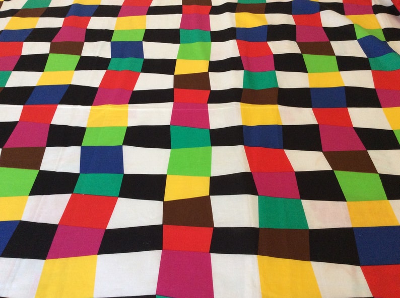 Vintage /'80s John Kaldor Fabric 3 Yards Geometric Design Cotton Unused