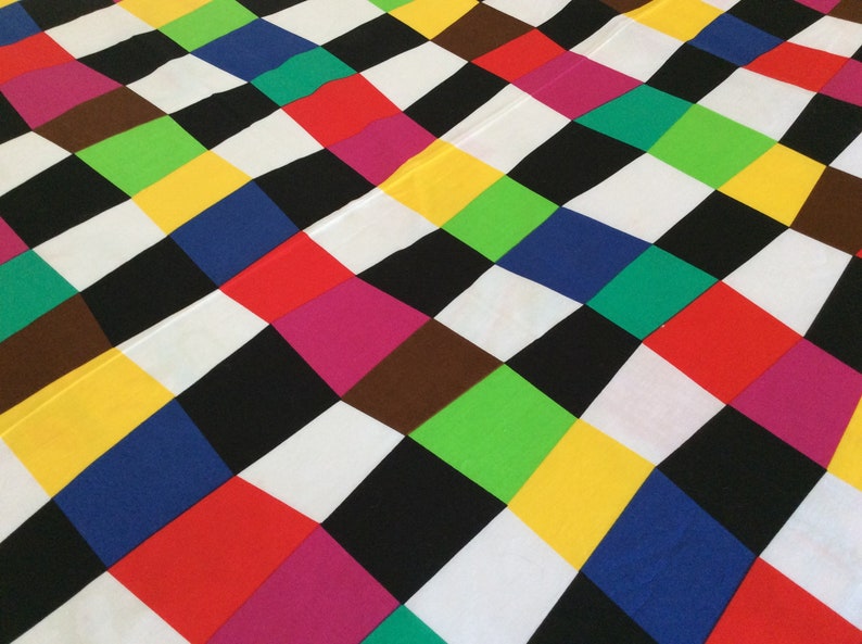 Vintage /'80s John Kaldor Fabric 3 Yards Geometric Design Cotton Unused