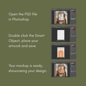 Wall Art Size Guide Mockup, Wooden Frame Scale, Din A Poster Ratio, Digital PSD image 11