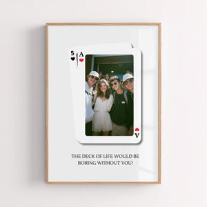 Stampa fotografica personalizzata con carte da gioco "Best Friends", decorazione murale personalizzata con carte jolly, regalo unico per lei, download digitale, idea regalo per San Valentino