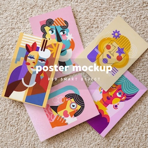 Rahmen-Mockup-Bundle, Mehrfach-Posterdisplay, Bildergaleriewand, Ästhetische Postkarte