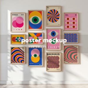 Multi Frame Mockup, Gallery Wall Bundle, Poster Display Set, Collage Picture PSD