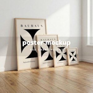 Wall Art Size Guide Mockup, Wooden Frame Scale, Din A Poster Ratio, Digital PSD