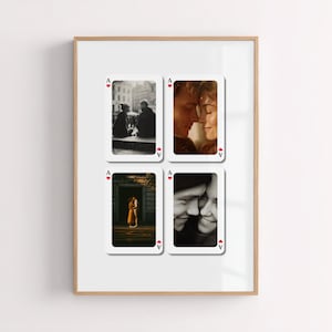 Custom Couple Photo Collage Playing Card Print, Romantic Wall Art Gift for Him or Her, Personalized Ace of Hearts, Anniversary Decor