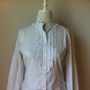 Vintage Pinstripe Ruffle Shirt