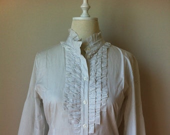 maillot vintage Pinstripe Ruffle