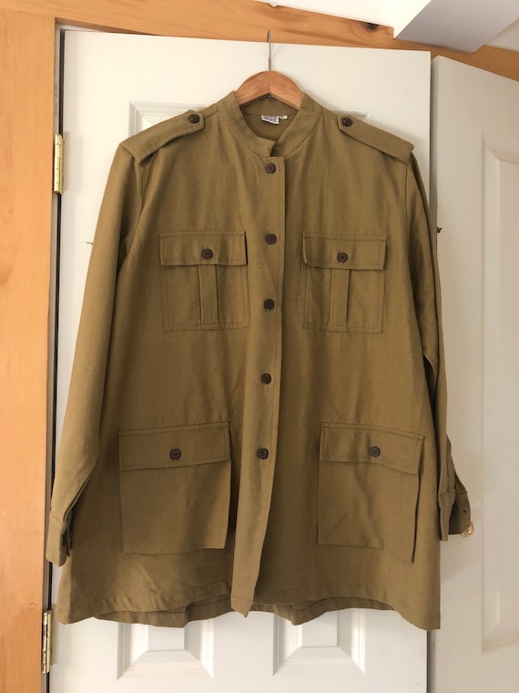 1970s Colonel Linen Military Green Army Utility Ja