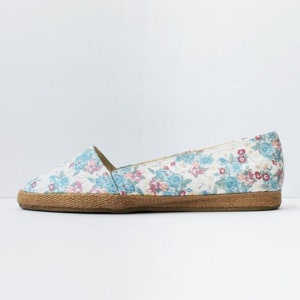 Vintage LL BEAN Calico Floral Canvas Slip On Flats