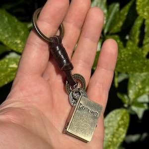 Death Note Pocket Watch Keychain, Anime Book Locket Clock with Leather Strap, Vintage Quartz Clock