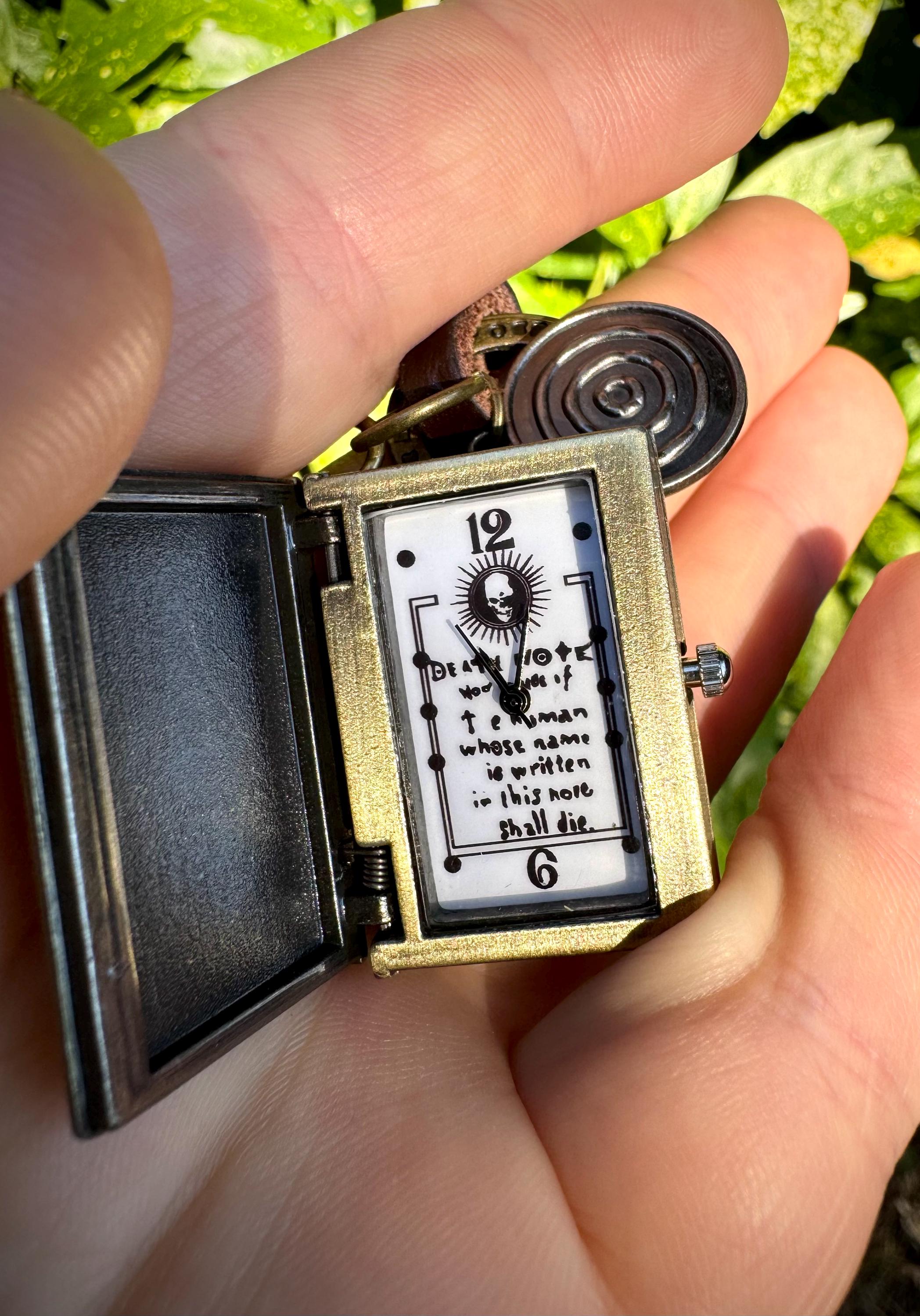 Death Note Pocket Watch Keychain, Anime Book Locket Clock With