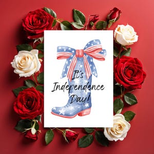 Printable Fourth of July Greeting Card, Instant Download 4x6 5x7 inch cards, Independence Day card to download, Happy Fourth, America, USA