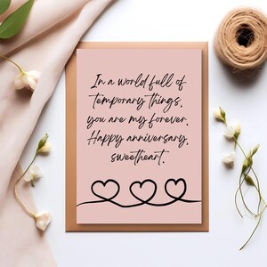 Tarjeta de aniversario de bodas imprimible, descarga instantánea, dos tamaños, tarjeta de 4x6, tarjeta de 5x7 pulgadas, descarga de tarjeta de aniversario, DESCARGA DIGITAL, para cónyuge