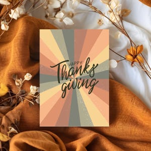Thanksgiving Greeting Card: Autumn Design, Printable PDF (4x6, 5x7