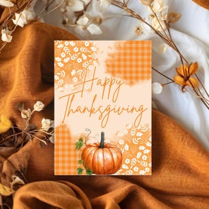 Thanksgiving Greeting Card: Printable Autumn Design (PDF Download, 4x6 or 5x7 Size Options)