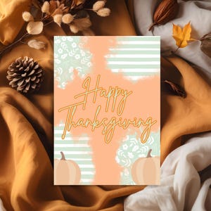 Thanksgiving Greeting Card: Printable Autumn Design (PDF Download, 4x6 or 5x7 Size Options)