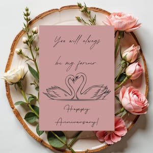 Biglietto d'auguri per anniversario di matrimonio stampabile, download immediato, due formati, 4x6, 5 x 7 pollici, download del biglietto d'auguri, DOWNLOAD DIGITALE, per il coniuge