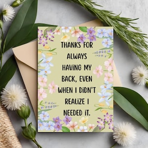 Tarjeta de agradecimiento imprimible, descarga instantánea, dos tamaños de tarjetas de 4 x 6 y 5 x 7 pulgadas, tarjeta de agradecimiento para descargar, descarga digital, floral