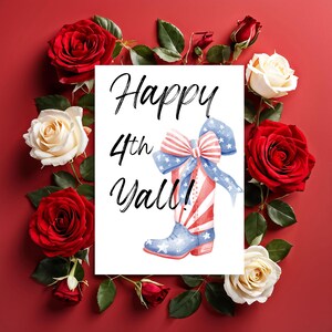 Printable Fourth of July Greeting Card, Instant Download 4x6 5x7 inch cards, Independence Day card to download, Happy Fourth, America, USA