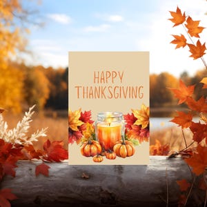 Thanksgiving Greeting Card: Printable Autumn Design (PDF Download, 4x6 or 5x7 Size Options)