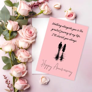 Biglietto d'auguri per anniversario di matrimonio stampabile, download immediato, due formati, 4x6, 5 x 7 pollici, download del biglietto d'auguri, DOWNLOAD DIGITALE, per il coniuge