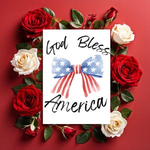 Printable Fourth of July Greeting Card, Instant Download 4x6 5x7 inch cards, Independence Day card to download, Happy Fourth, America, USA