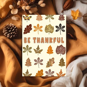 Thanksgiving Greeting Card: Autumn Design, Printable PDF (4x6, 5x7