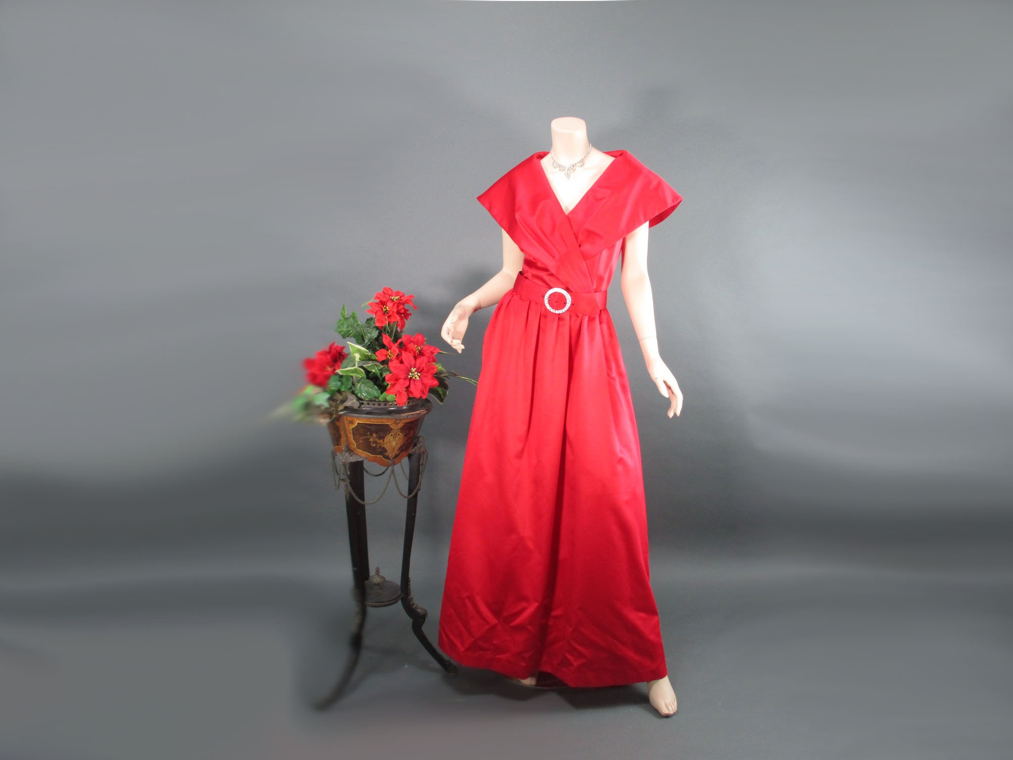 shawl collar evening dress