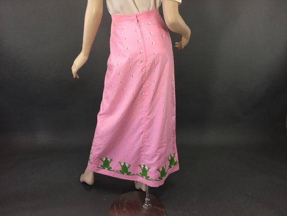 1970s Pink Vested Gentress  Medium Maxi Hostess S… - image 7