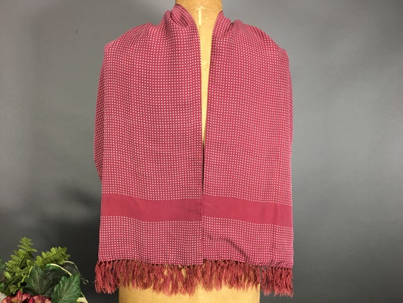 Vintage 1940's Rayon Burgundy Opera Scarf, Men's … - image 7