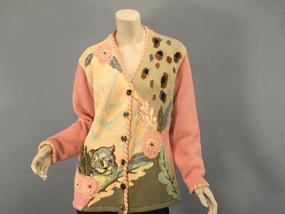 Vintage Cardigan Storybook Knits Sweater, M to L Jaguar Vintage Cardigan Storybook Knits Sweater, M to L Jaguar