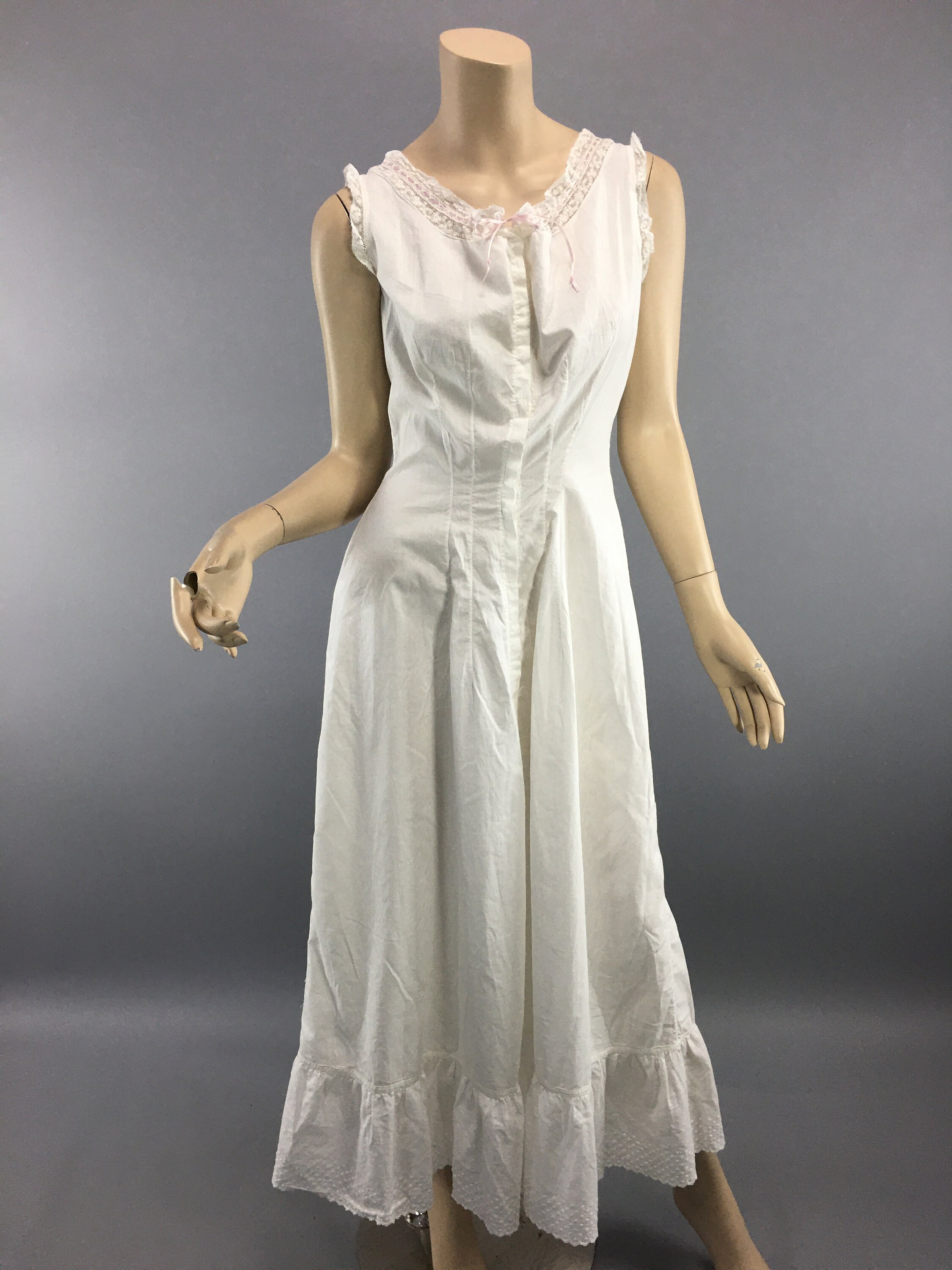 Antique Victorian/edwardian Full Length Slip Vintage Size S Etsy