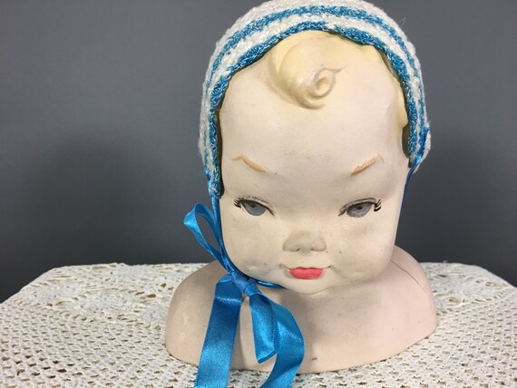 Vintage Baby Clothes, Handmade Baby Bonnet and Bo… - image 4