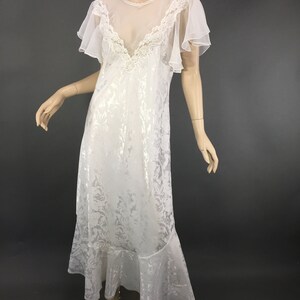 1980s Bridal Nightgown Vintage XL Sara Beth Floral Satin | Etsy