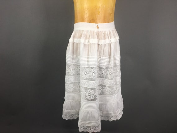 Antique Girls Lace Slip, Edwardian Size 8 Young Gi