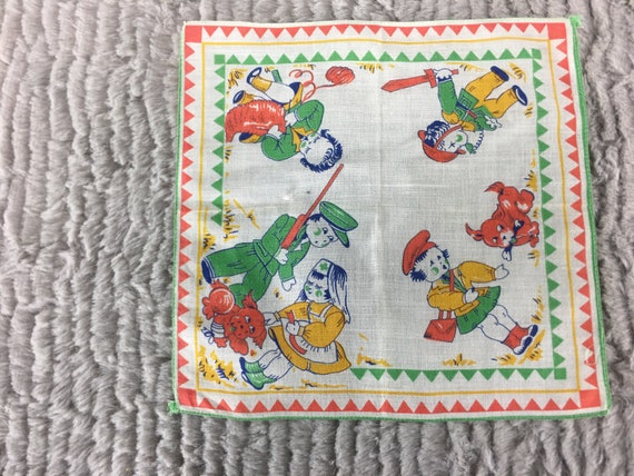 40s Children's Novelty Hanky, Rare Vintage 1940s … - image 2