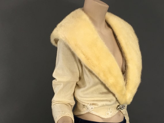 1950s 60s Cashmere and Mink Sweater,  Vintage Ivo… - image 2