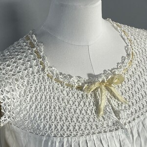 Antique Victorian Edwardian Camisole, Hand Crochet Corset Cover , White Cotton Top , Vintage Lingerie XS image 3