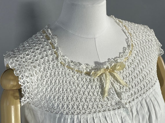 Antique Victorian Edwardian Camisole, Hand Croche… - image 3
