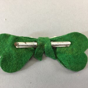 1950s St. Patty's Day Bow tie, Vintage Shamrock Clover Necktie, St Patrick's Day Attire image 4