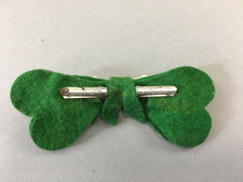 1950s St. Patty's Day Bow tie, Vintage Shamrock Clover Necktie, St Patrick's Day Attire image 4