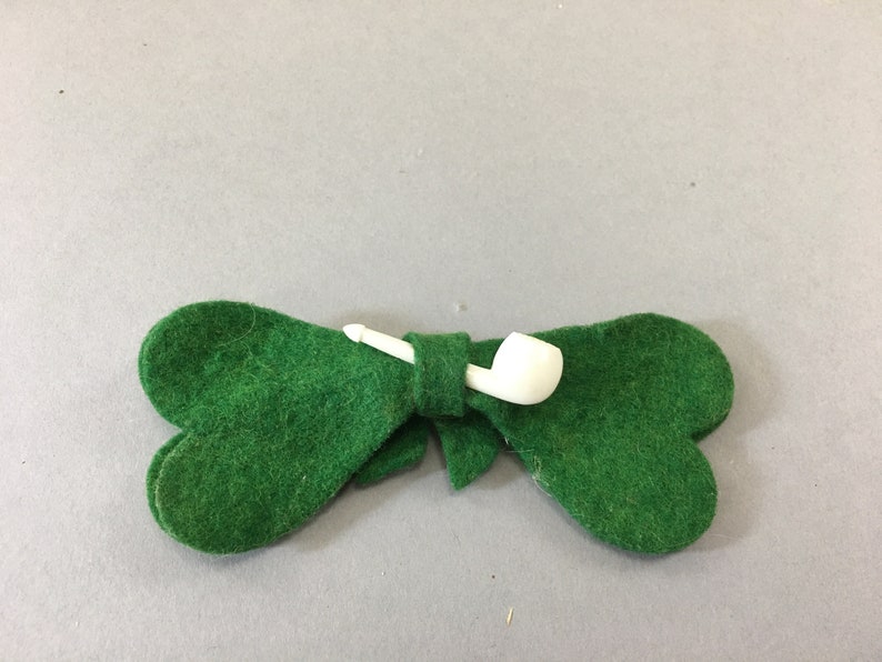 1950s St. Patty's Day Bow tie, Vintage Shamrock Clover Necktie, St Patrick's Day Attire image 1