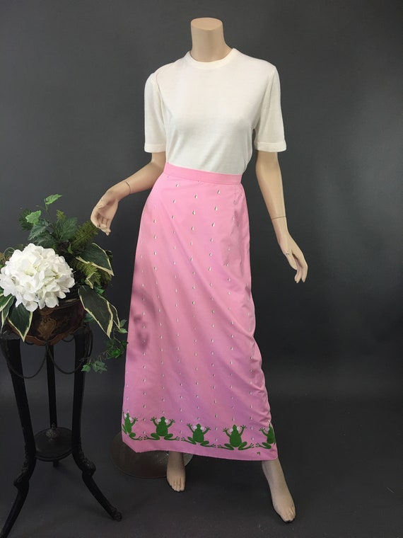 1970s Pink Vested Gentress  Medium Maxi Hostess S… - image 10