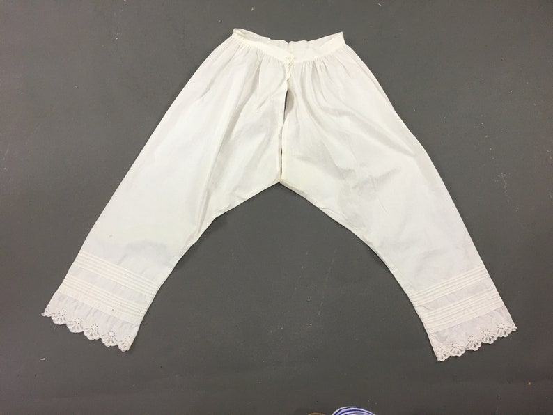 Antique White Bloomers Open Crotch DrawersEdwardian | Etsy