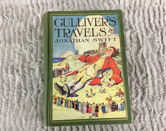 Vintage Gulliver's Travels Children's Book By Jonathan Swift Illustrator Edwin Prittle 1930's